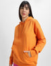 Go Through Graphic Back Printed Orange Regular Fit Hoodie