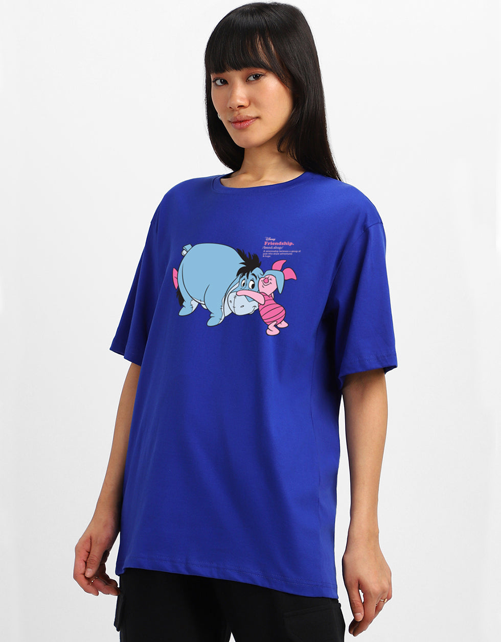 Disney Piglet Blue Oversized Graphic T-Shirt