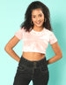 Feel Your Feeling Pink Graphic Printed Regular Fit Crop Top