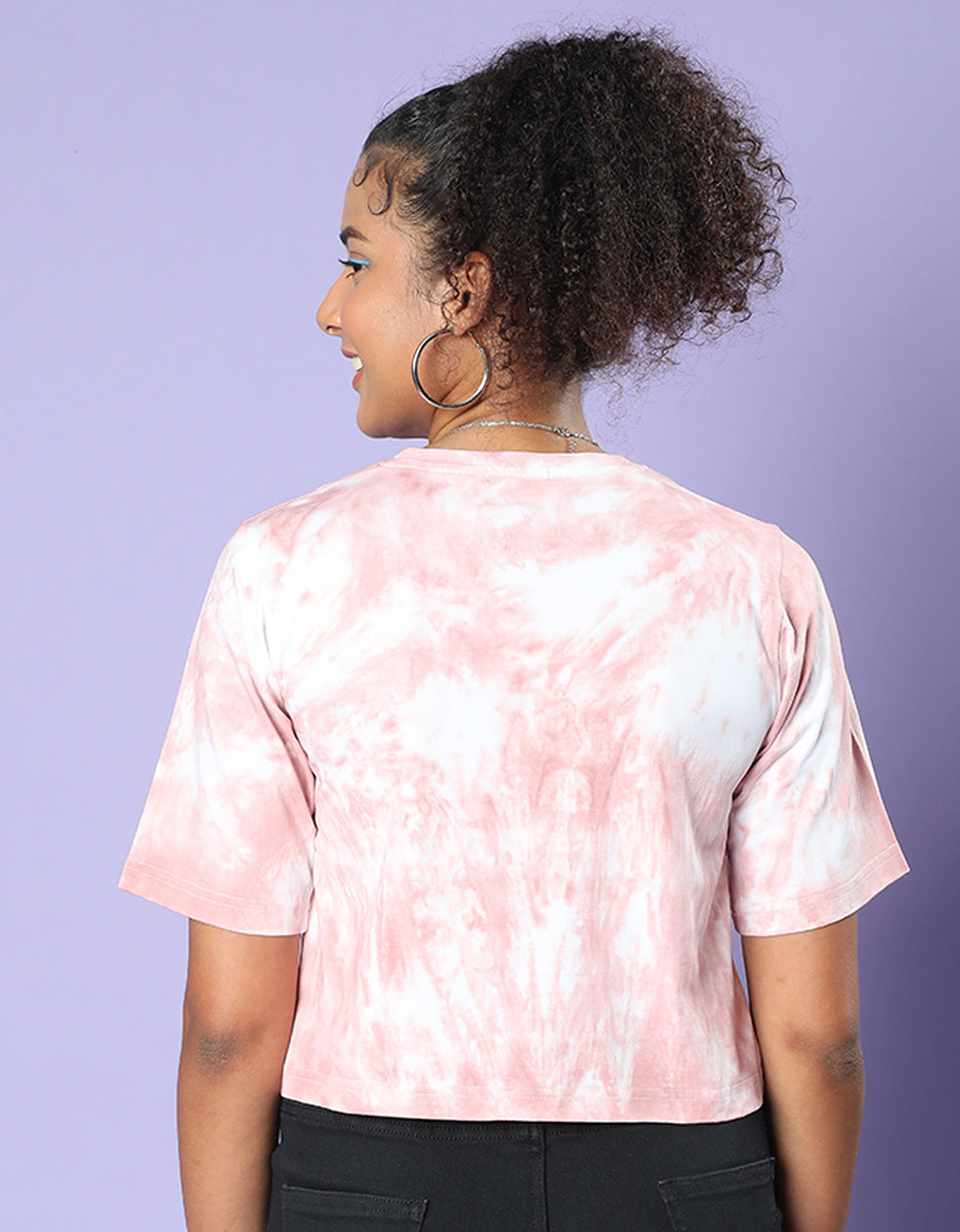 Kindness Magenta Tie-Dye Printed Crop-Top