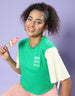 Merci Green Graphic Printed Crop-Top