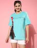 Black Widow Blue Oversized Fit Graphic T-Shirt