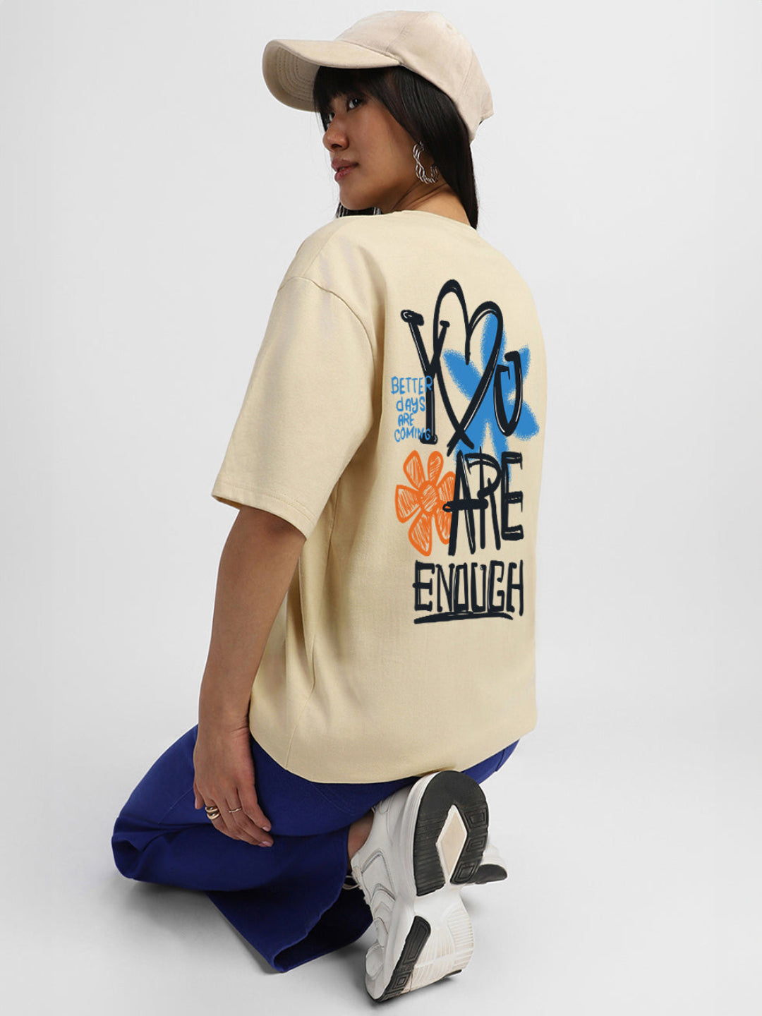 You Are Enough Swanwhite Oversized Graphic T-Shirt