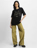 Angel Black Oversized Graphic T-Shirt