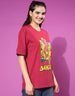 Avengers Magenta Oversized Fit Graphic T-Shirt