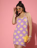 Lilac Floral Print Strappy Thigh Length Dress