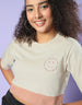 Together Swanwhite Graphic Printed Crop-Top