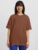 Coffee Brown Plain Oversized T-Shirt