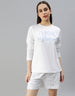 I'D Rather Be Sleeping White Printed Round Neck Top With Shorts Co-Ord Set