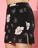 Black Floral Print Halter Neck Crop Top and Skirt Set
