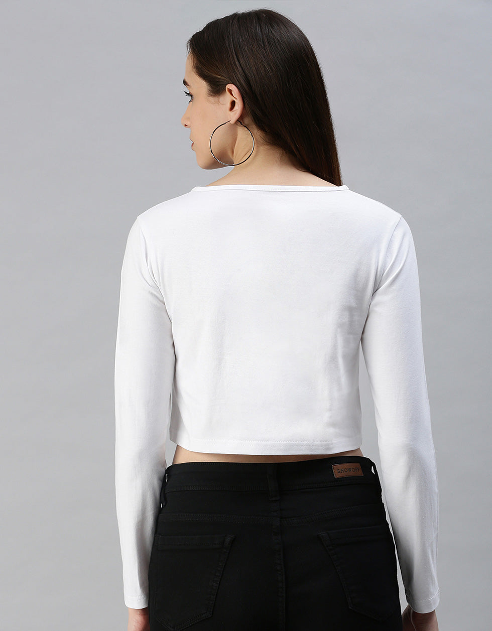 Owl White Graphic Printed Crop-Top