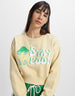 Stay Cool Printed Swan White Oversized Sweatshirt