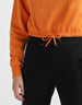 Plain Orange Oversized Cropped Sweatshirt
