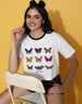 Wild & Free White Graphic Printed Crop-Top