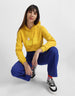 Be the Light Printed Yellow Crop Hoodie