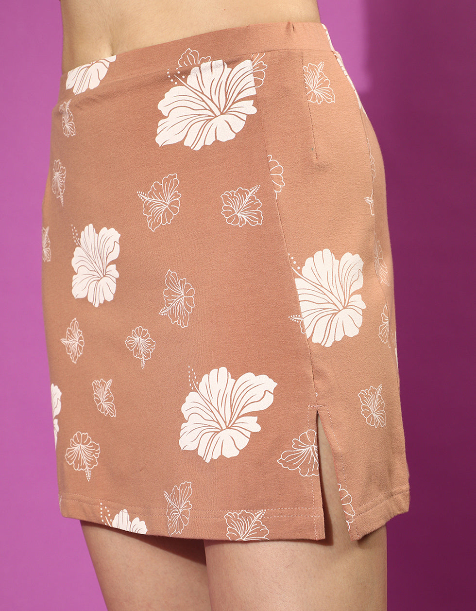 Cork Floral Print Halter Neck Crop Top and Skirt Set