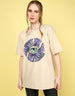 Want The Truth Beige Oversized Fit Graphic T-Shirt