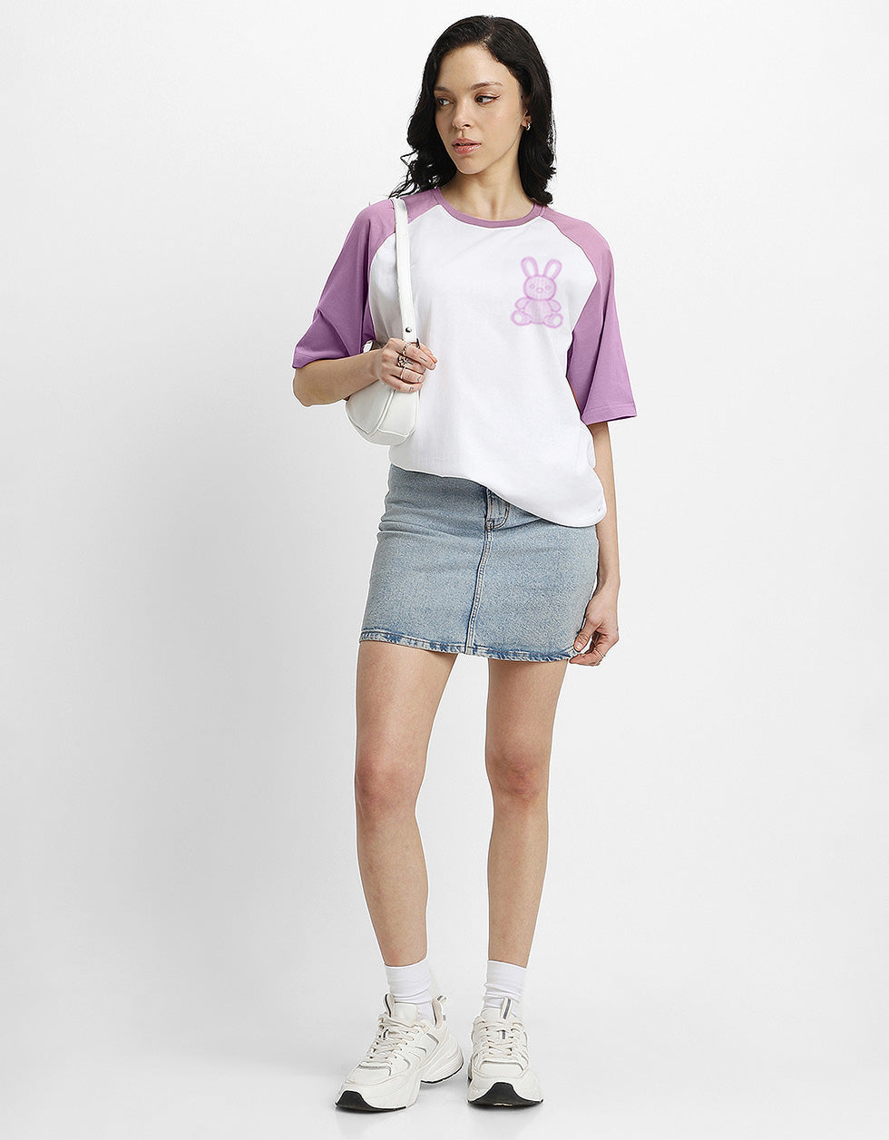 Teddy Lilac Oversized Graphic T-Shirt