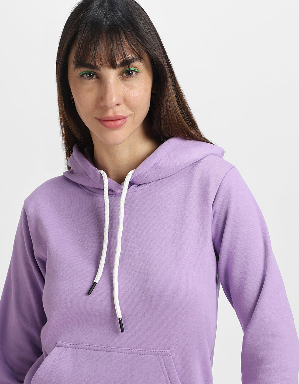 Plain Lilac Regular Fit Hoodie