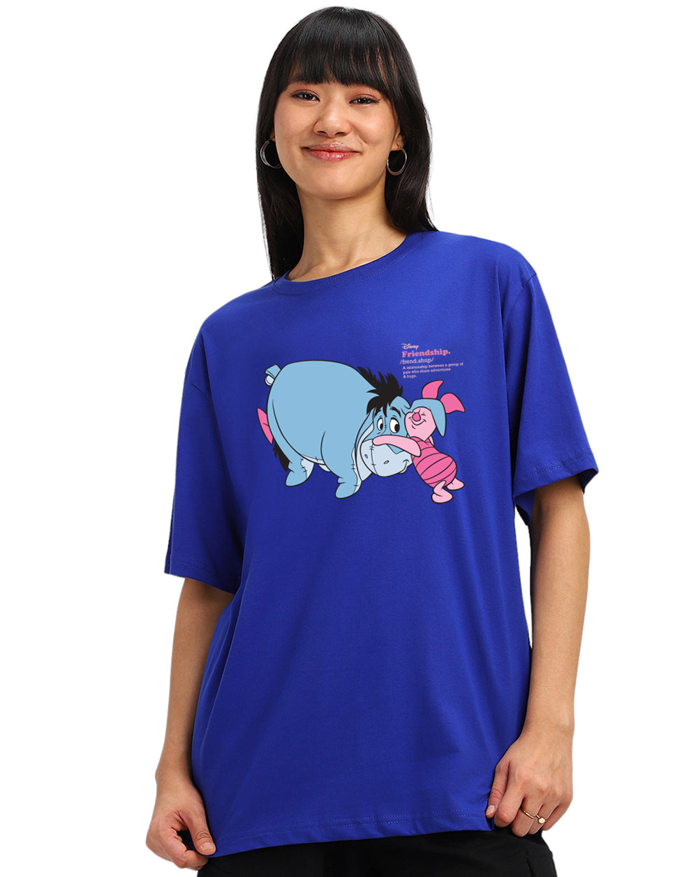 Disney Piglet Blue Oversized Graphic T-Shirt