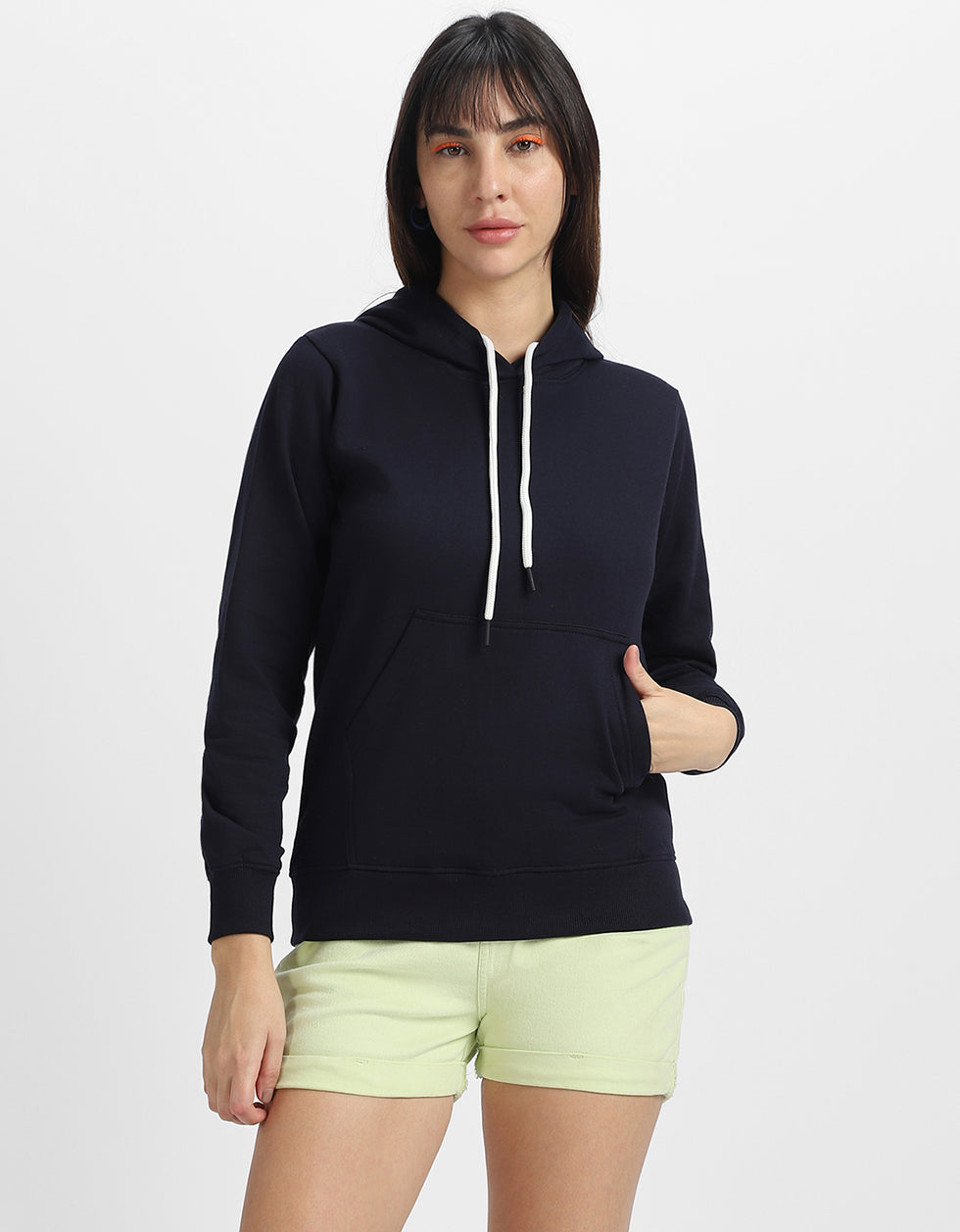 Plain Navy Regular Fit Hoodie