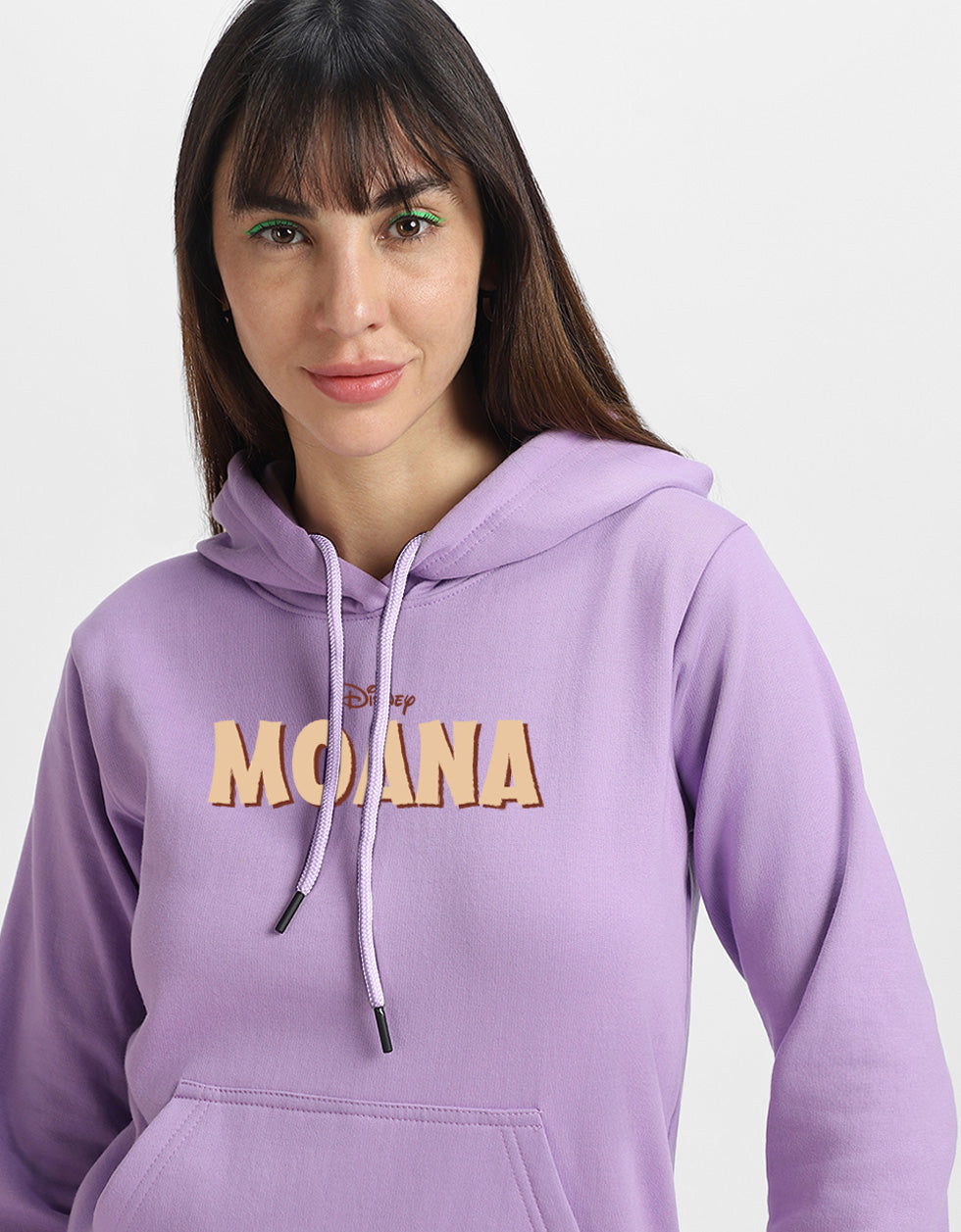 Moana Printed Lilac Oversized Hoodie