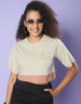Together Swanwhite Graphic Printed Crop-Top