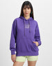 Take It Easy Typographic Printed Purple Oversized Hoodie