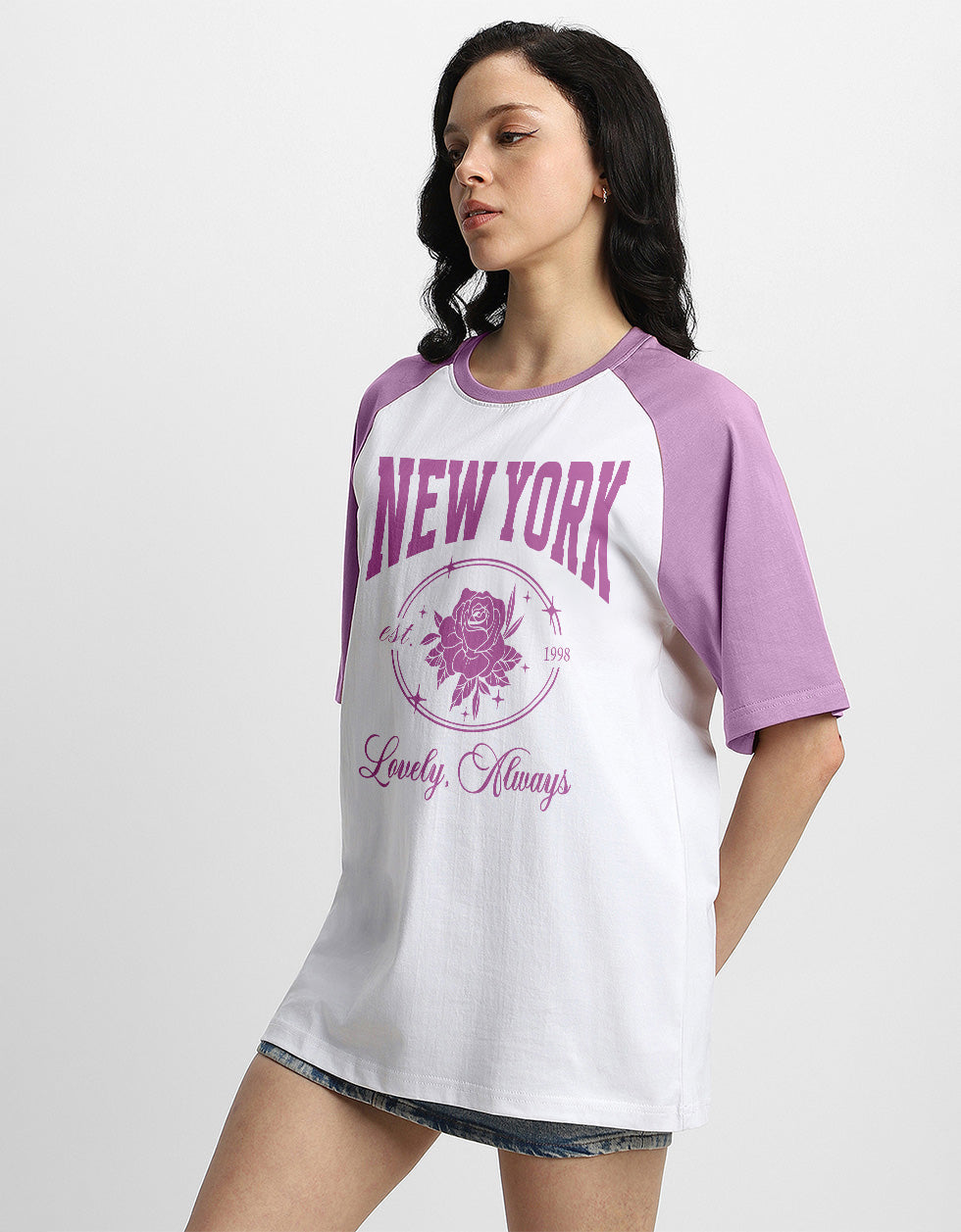 New York White Oversized Graphic T-Shirt