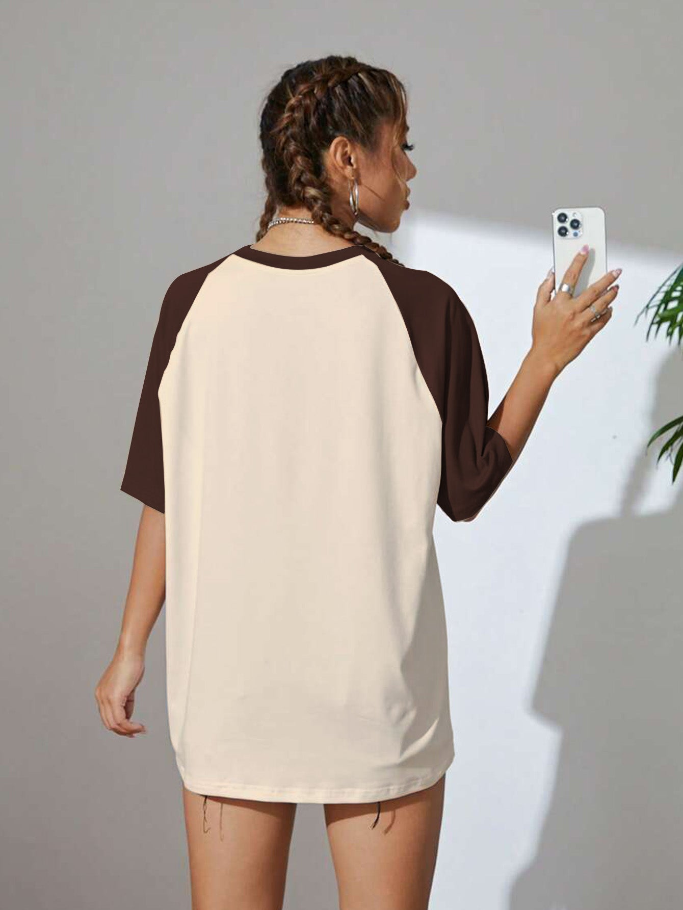 Do You Dare Brown Oversized Graphic T-Shirt