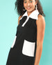 Casual Solid Sleeveless Black Knee Length T-shirt Dress