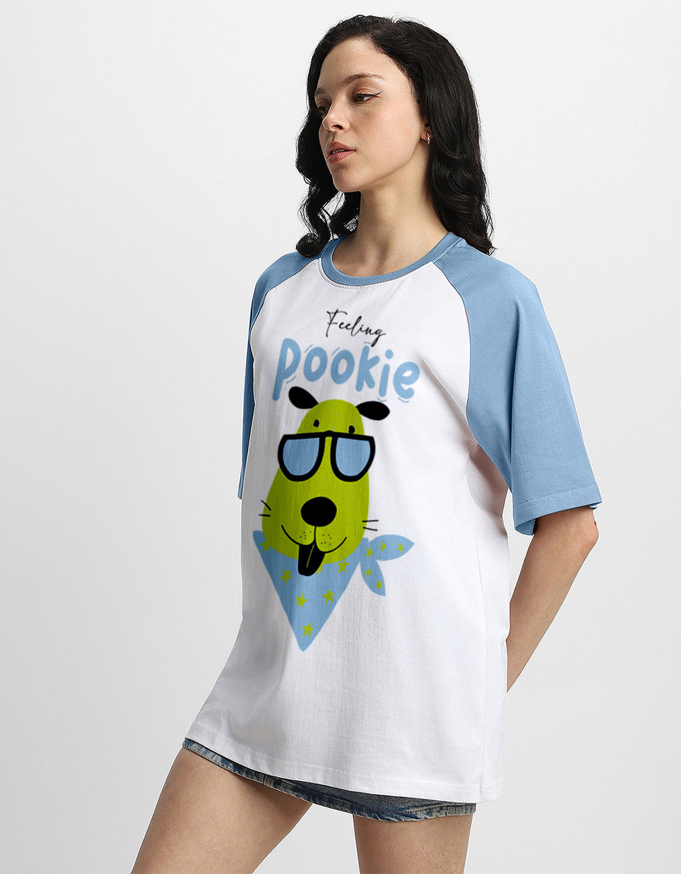 Feeling Pookie White Oversized Graphic T-Shirt