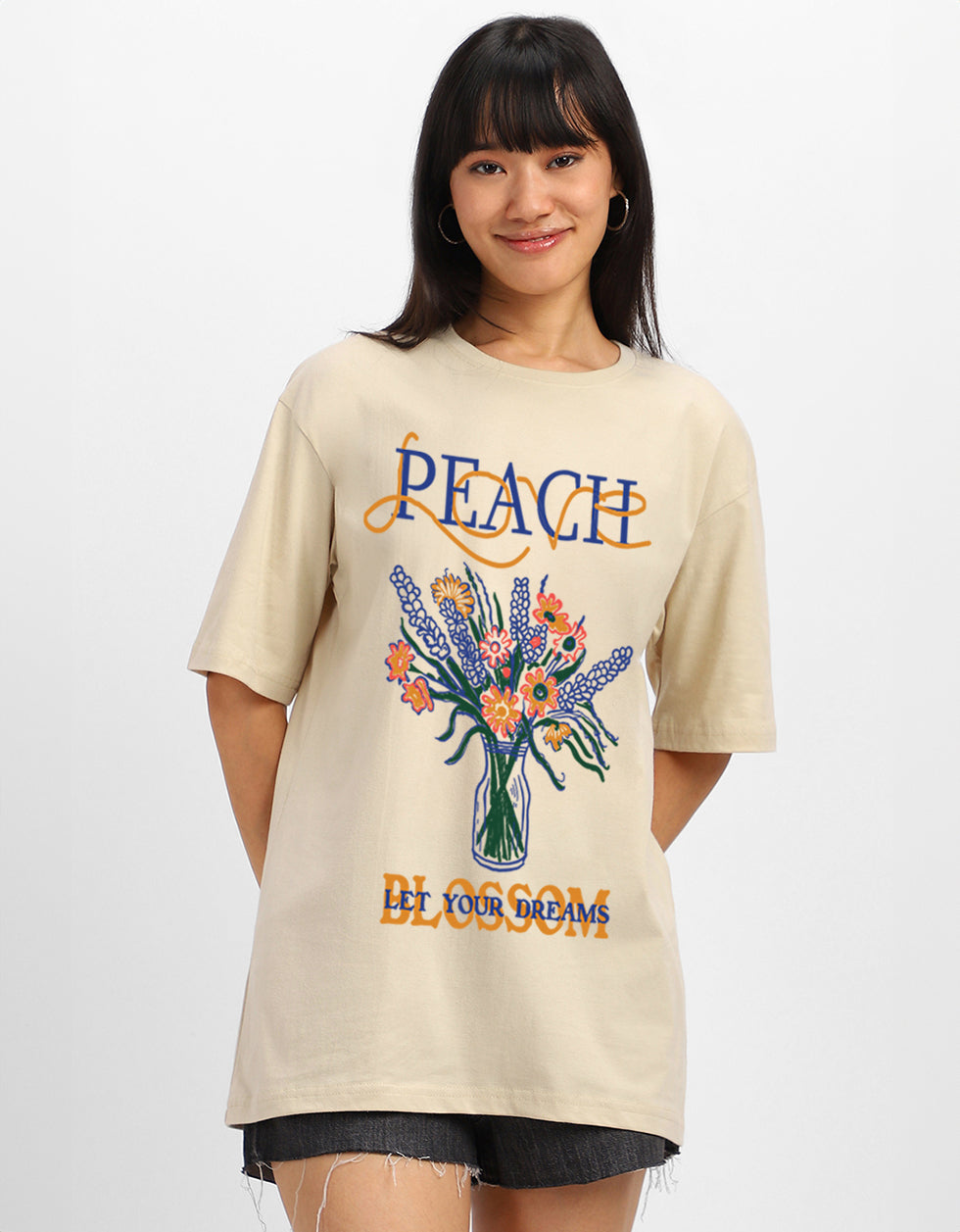 Blossom Dreams Swanwhite Oversized Graphic T-Shirt