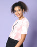 Kindness Magenta Tie-Dye Printed Crop-Top