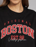 Boston Black Graphic Printed Oversized T-Shirt
