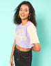 Youth Culture Purple Graphic Printed Crop-Top