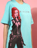 Black Widow Blue Oversized Fit Graphic T-Shirt