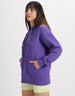 Take It Easy Typographic Printed Purple Oversized Hoodie