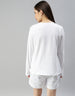 I'D Rather Be Sleeping White Printed Round Neck Top With Shorts Co-Ord Set