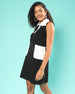 Casual Solid Sleeveless Black Knee Length T-shirt Dress