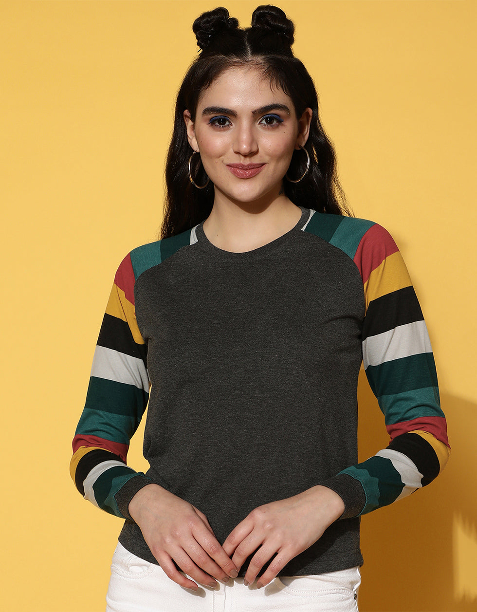 Anthra Full Sleeve Regular Fit Graphic T-Shirt