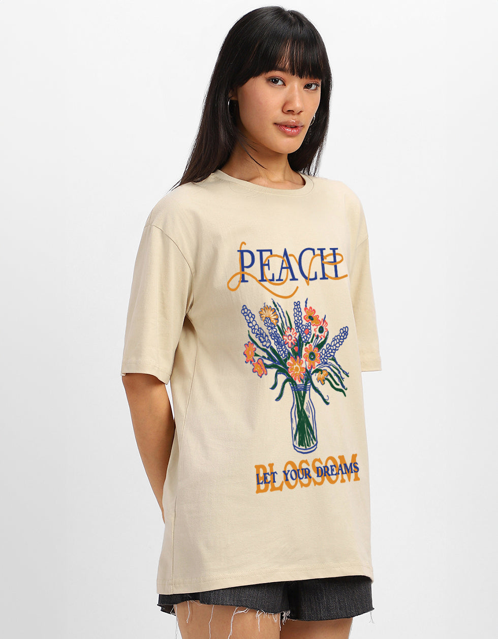 Blossom Dreams Swanwhite Oversized Graphic T-Shirt