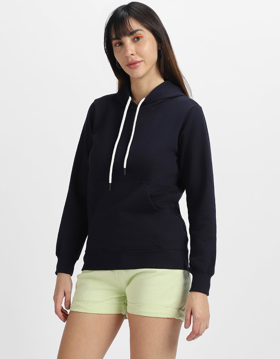 Plain Navy Regular Fit Hoodie