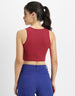 Viva Magenta Plain Round Neck Cropped Tank Top