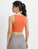 Orange Plain Round Neck Cropped Tank Top