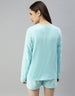 Just Imagine Sky Blue Printed Round Neck Top With Shorts Co-Ord Set