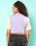 Youth Culture Purple Graphic Printed Crop-Top