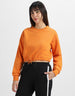 Plain Orange Oversized Cropped Sweatshirt