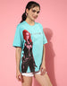 Black Widow Blue Oversized Fit Graphic T-Shirt