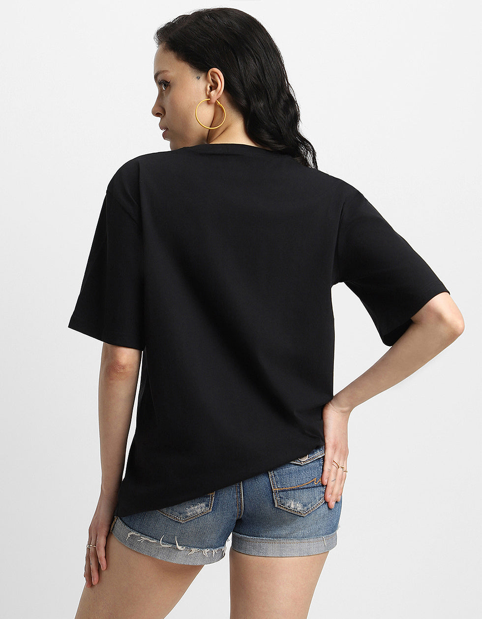 Hippie Black Oversized Graphic T-Shirt